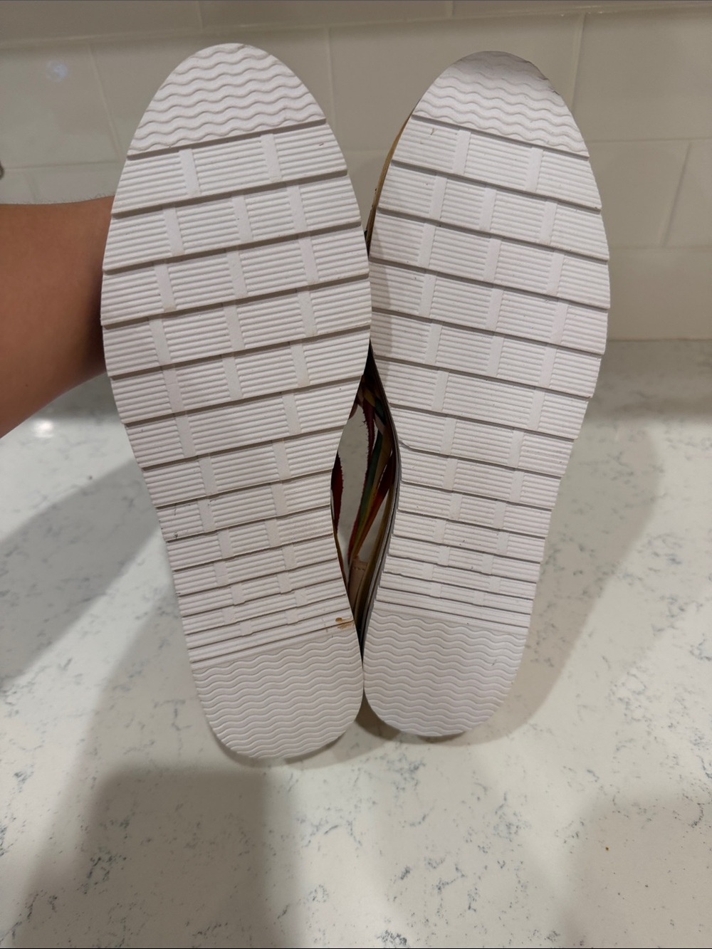 Handwoven Rainbow Huarache Platform Slip-On Flats with Multicolor Accents Size 9 - Picture 7 of 7